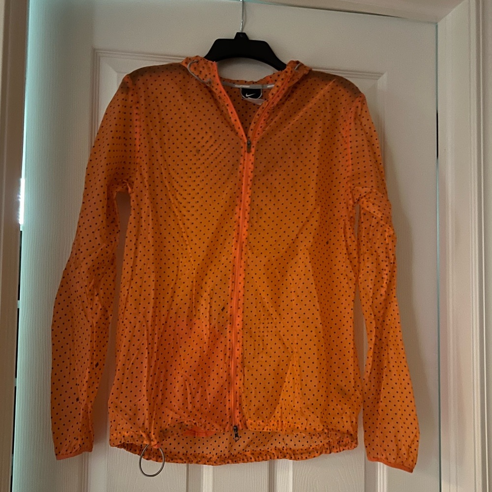 Nike Orange Running Jacket Lightweight Hooded